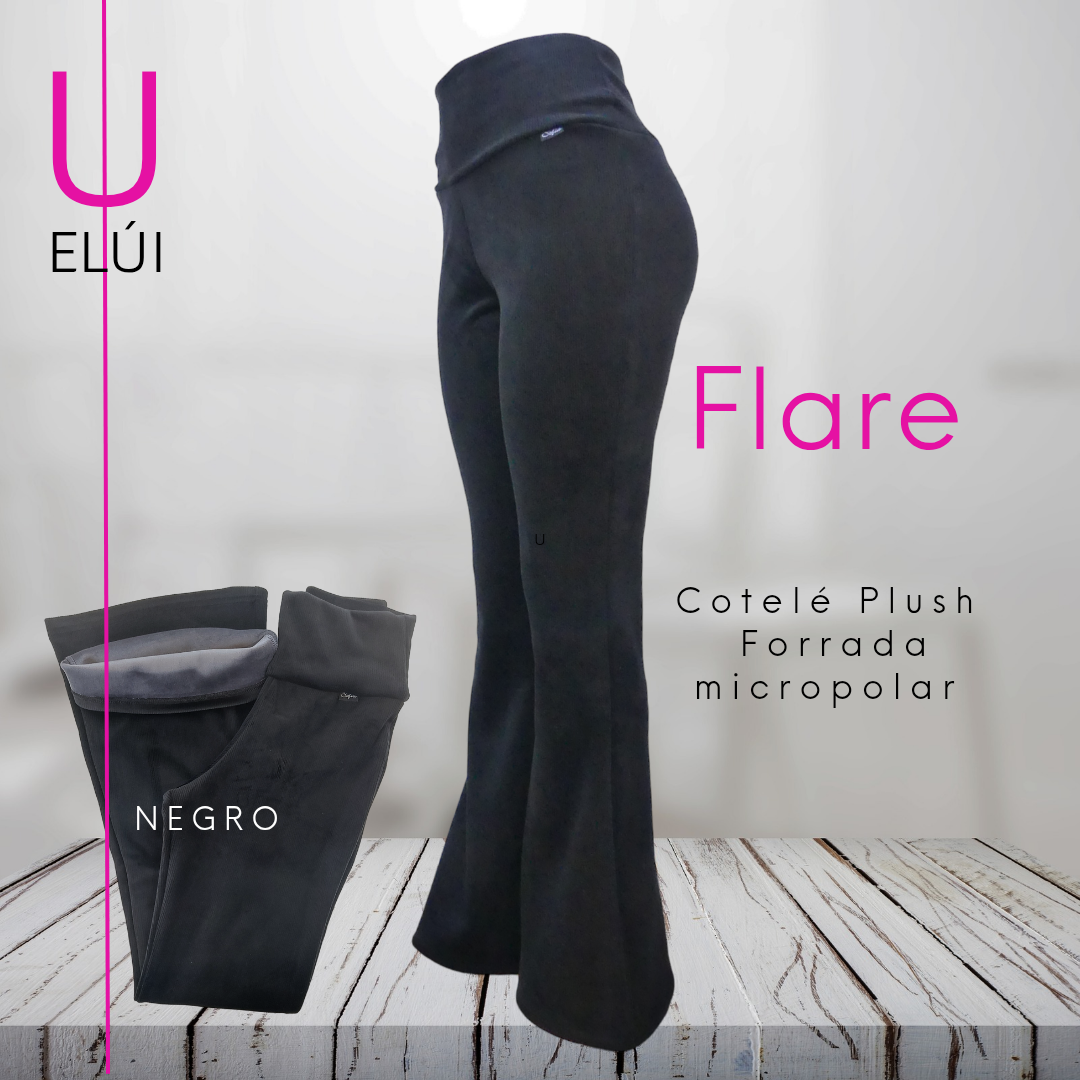 Flare Cotelé Plush forradas en micropolar