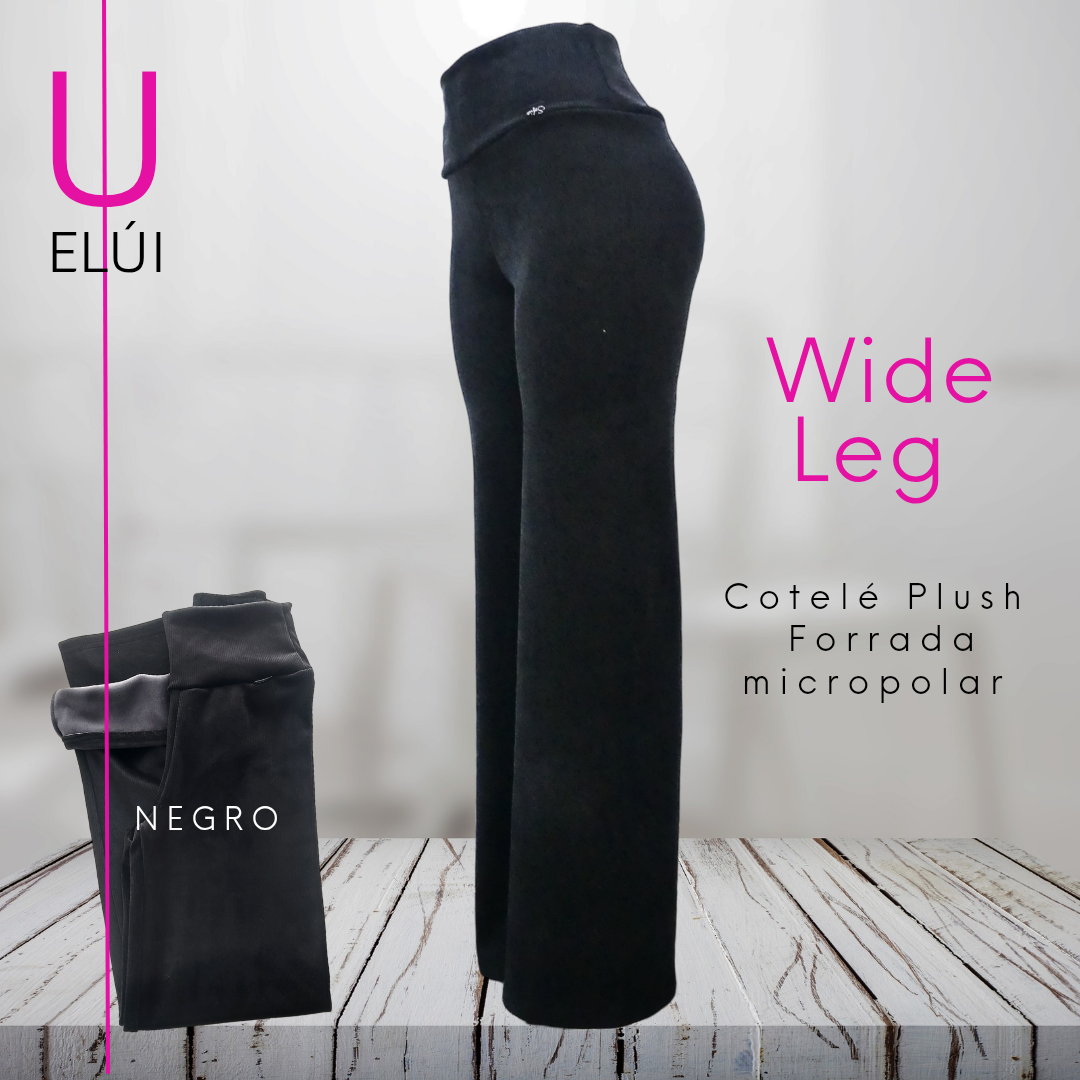 Wide Leg de Cotelé Plush forradas en micropolar