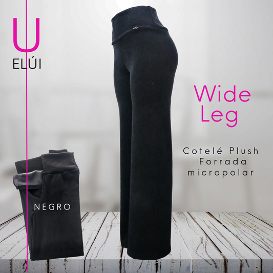 Wide Leg de Cotelé Plush forradas en micropolar